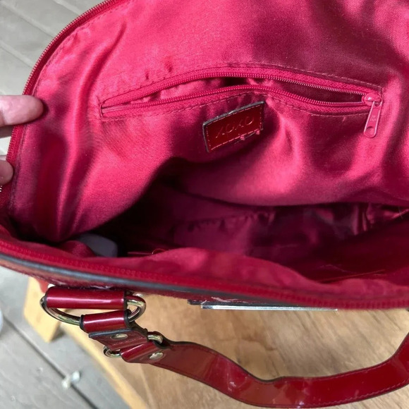 XOXO Red Patent Satchel Shoulder Bag – Monogram Studded Barbiecore Y2K Bling - Picture 10 of 10